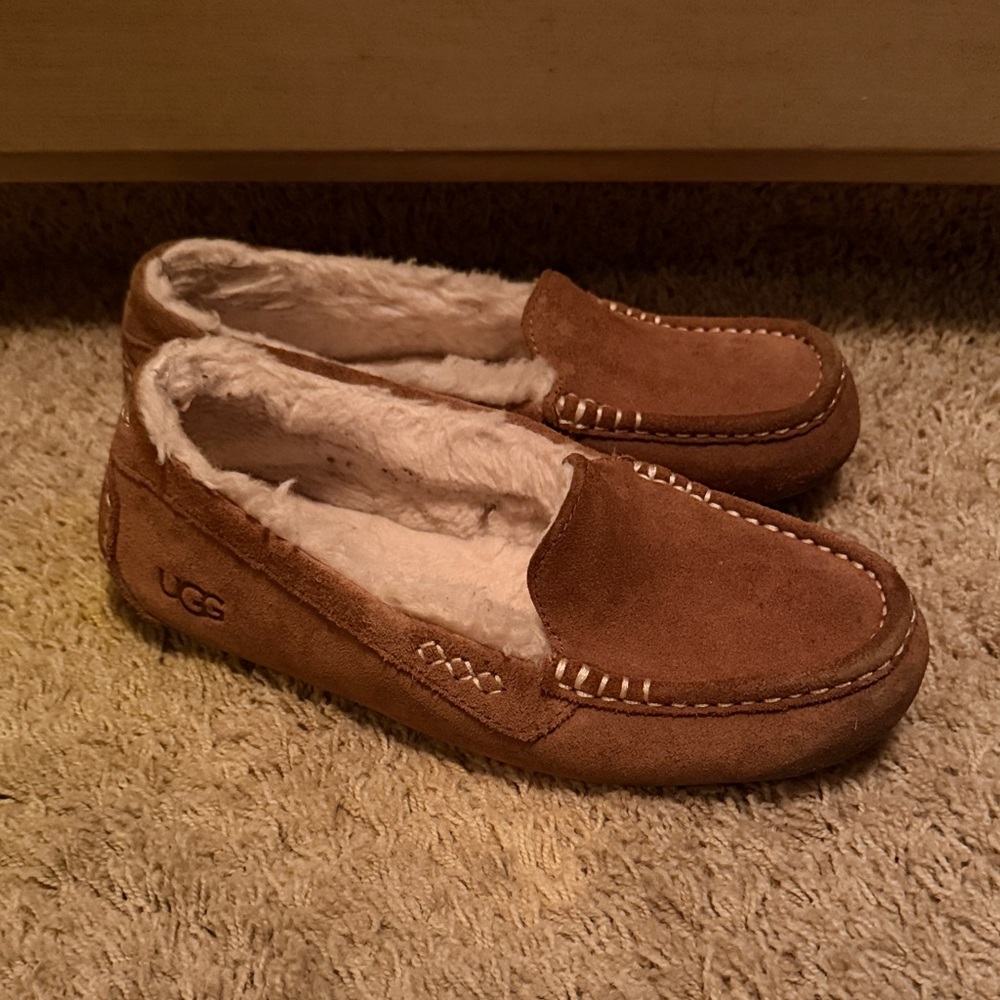 UGG Tan Suede Slip-On Loafers